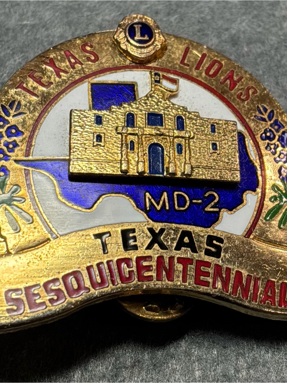Texas Lions Sesquicentennial Gold-Tone Enamel Pin